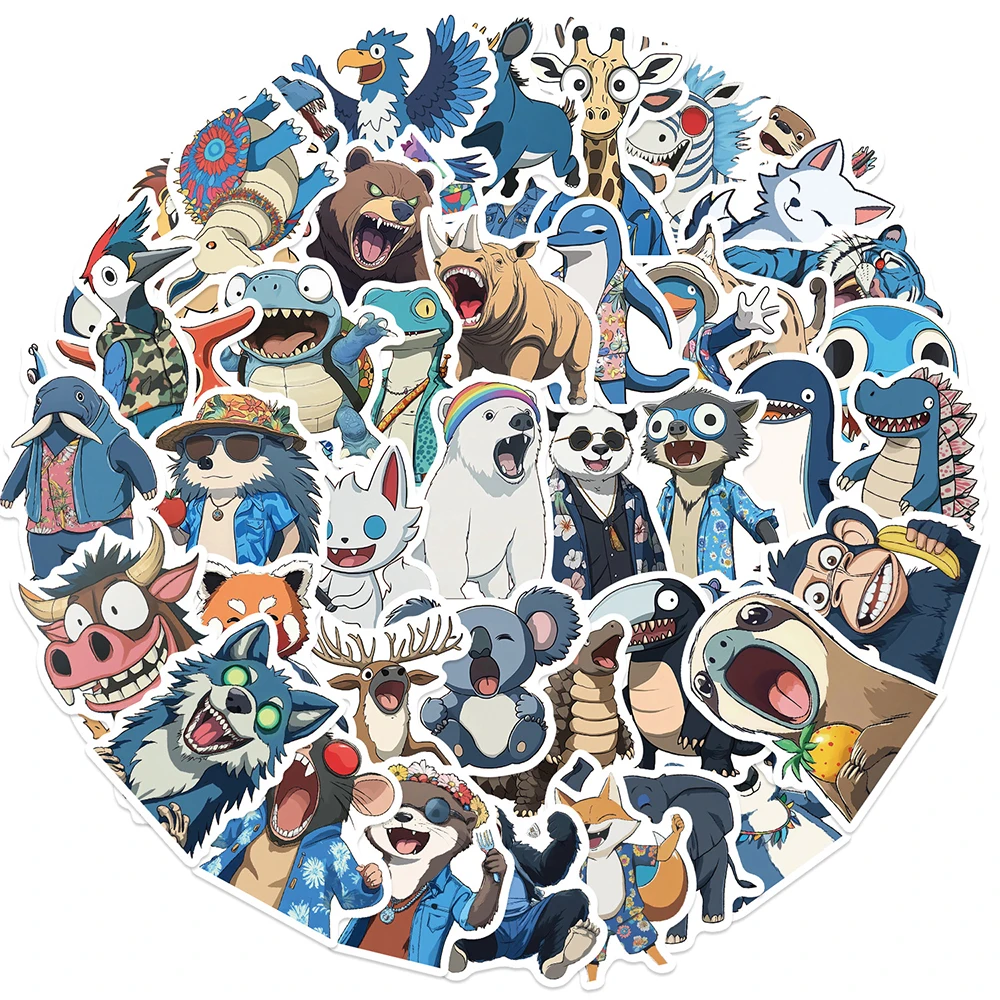Paquete de 10/30/50 Pegatinas de Animales Estilo Anime, Calcomanías Kawaii de Dibujos Animados, para Decorar Cuadernos, Laptops, Material Escolar, Creativas Pegatinas de Graffiti