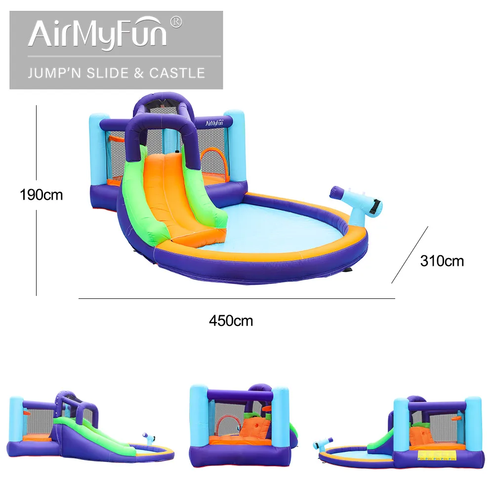 AirMyFun Summer Children Happy Home Party Water Inflatable Jump House Inflatable With Pool Outdoor Inflatable Bounce House