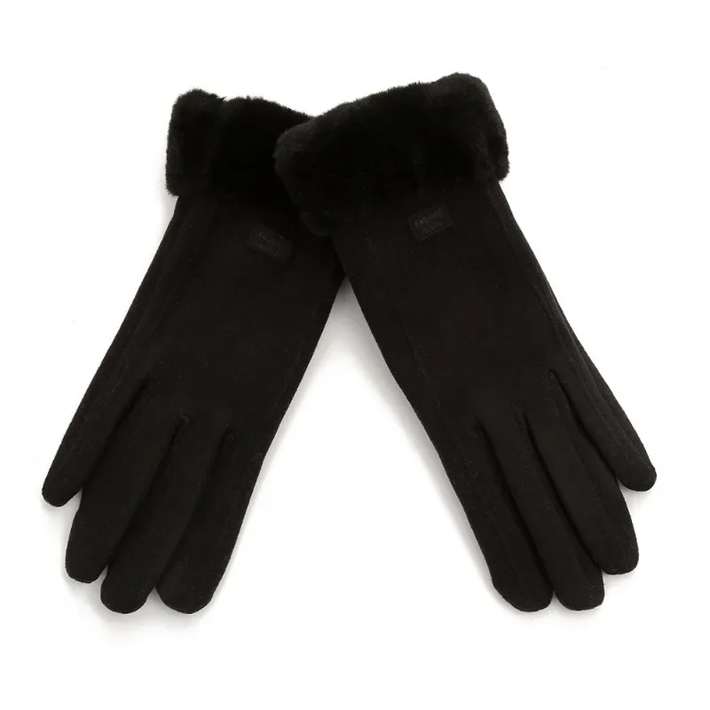 겨울 플러시 두꺼운 여성 장갑 터치 스크린 벨벳 사이클링 장갑 Coldproof Windproof Warm Insulated Cycling Gloves