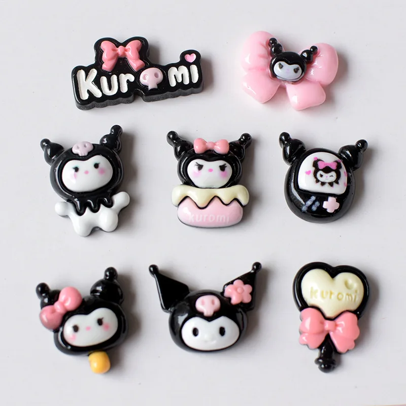 Sanrio Kuromi Cartoon 3D Resin Mixed10pcs/lot Accessories for Hairbows DIY Handmade Craft Materials