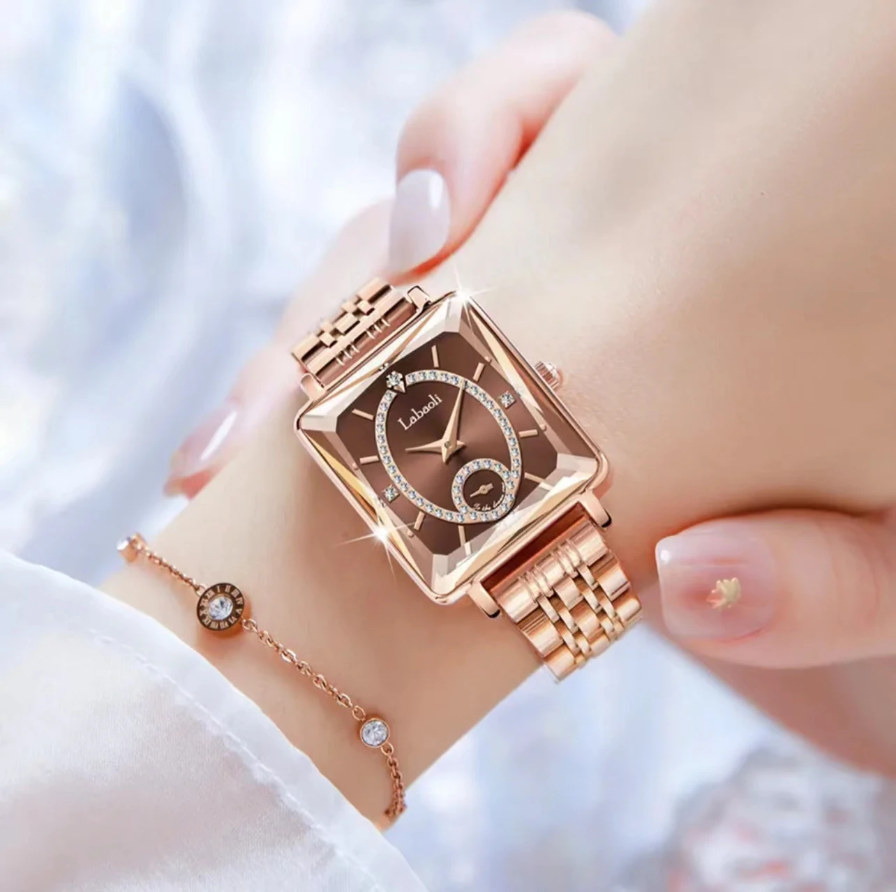 Women's luxury watches, light luxury women's watches, independent seconds dial, square women's watches, watch accessories