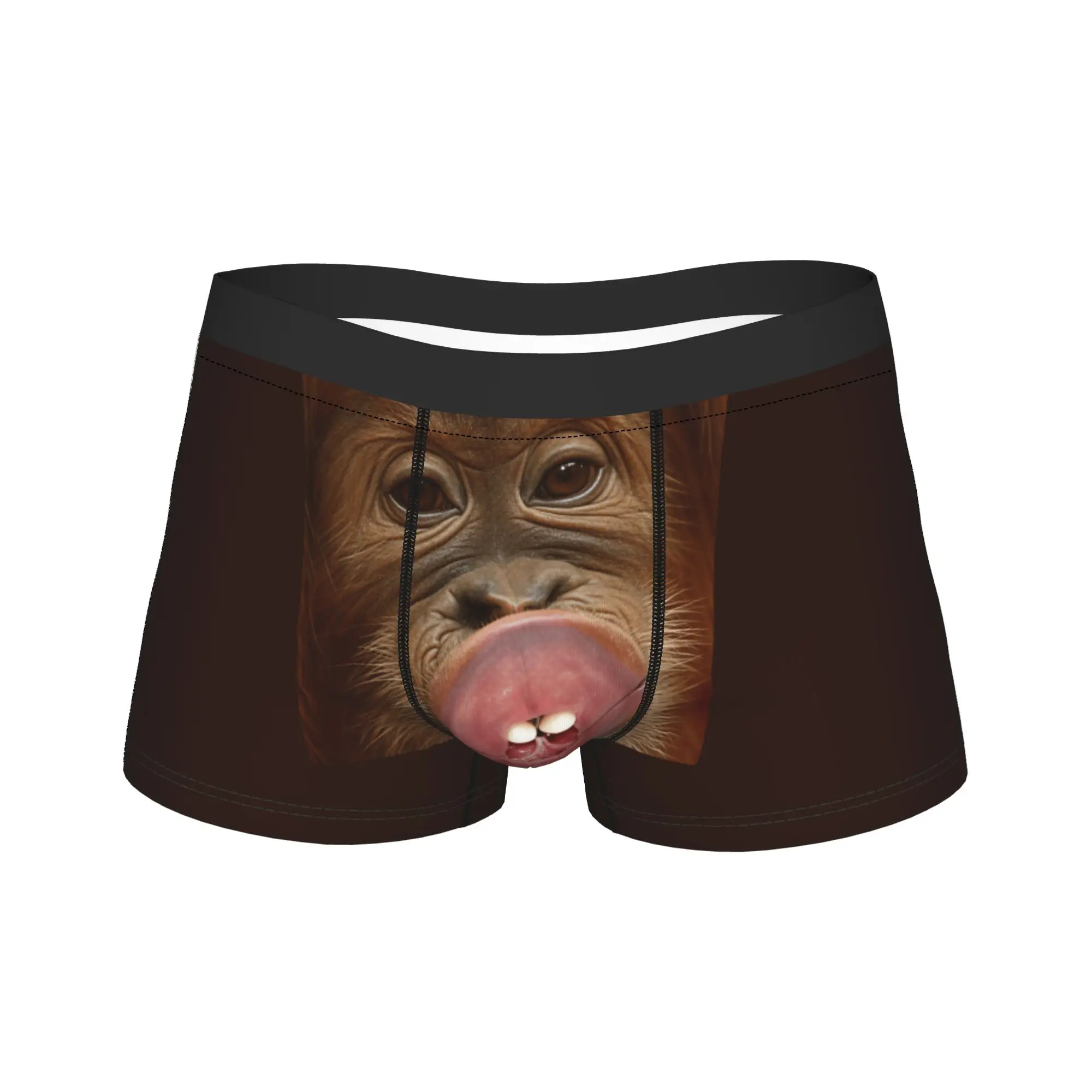 Baby Orangutan Big Lips With Teeth Close Up Underwear  Man Boxer Brief Soft Trend Boxer Shorts Hot Sale DIY Large Size Panties