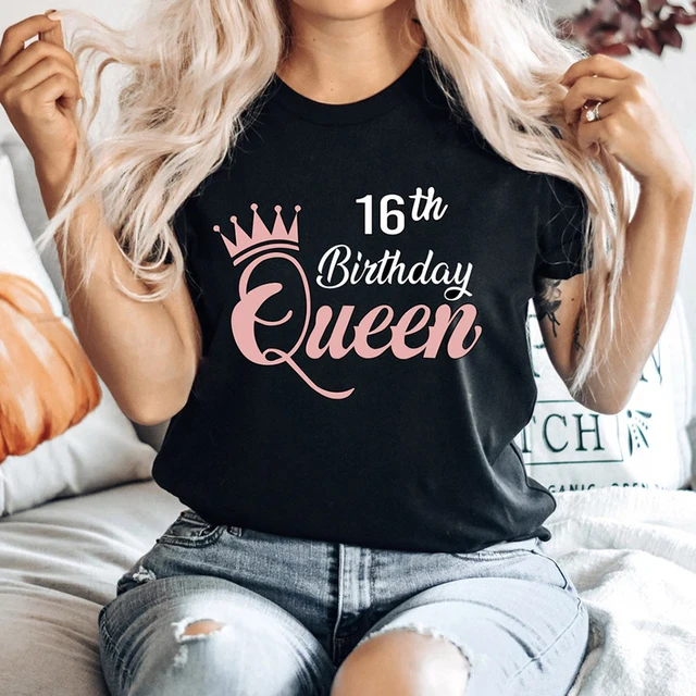 16 Years Old 18 Years Old 20 Years Old 30 Years Old Birthday Party Print T-shirt Short Sleeve Tshirts Women Clothing