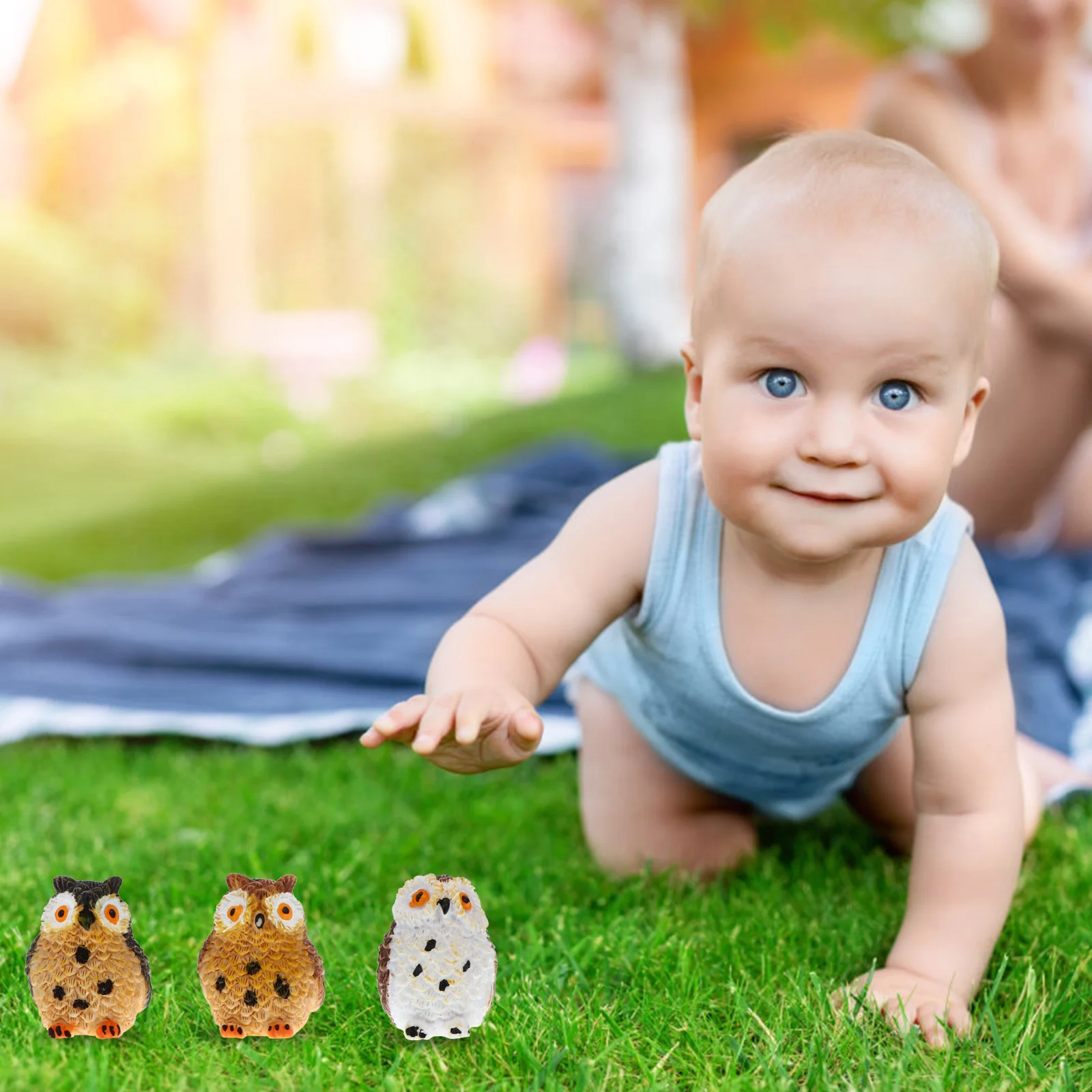 

4Pcs Cartoon Owl Figurines High Quality Material Long Lasting Unique Lovely Design Mini Garden Animal Models Owl Adornments