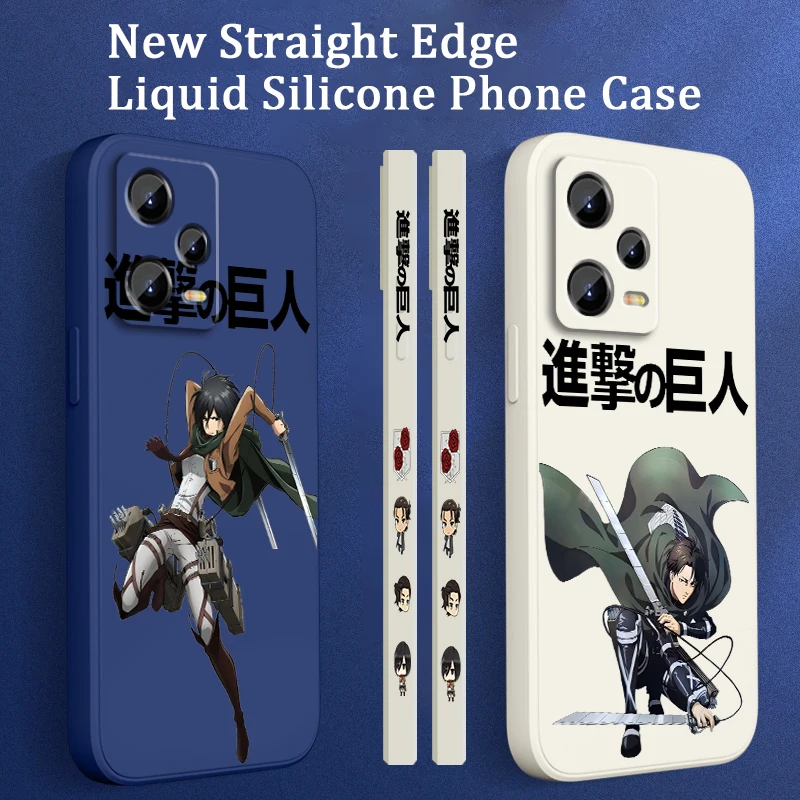 

Attack On Titan Cartoon Cool Liquid Left Rope For Xiaomi Redmi Note 13 12 12S 12R 11 11T 11S 10 10S Pro Plus 5G Back Phone Case