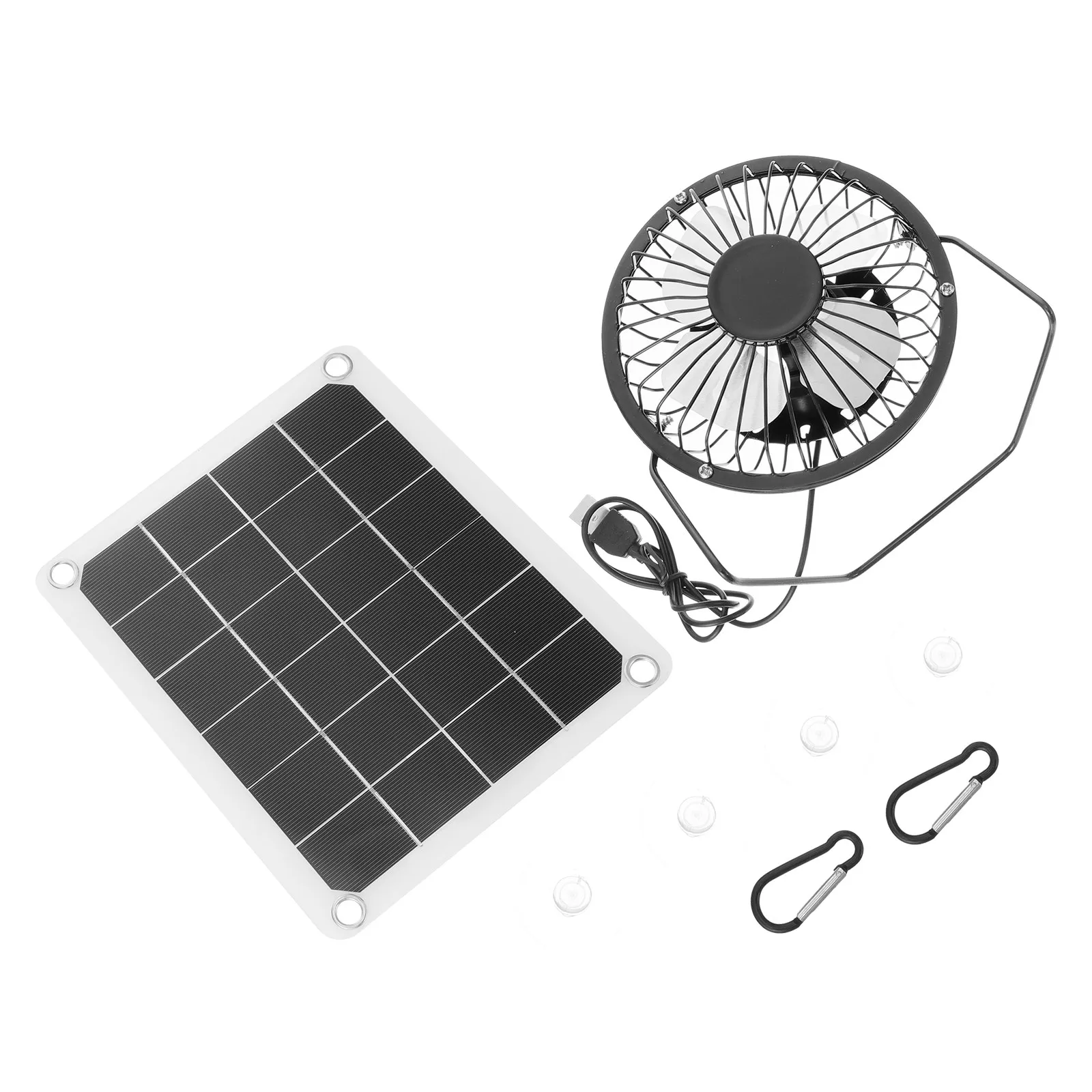 

1Set Solar Panel Fan Solar Energy Fan Portable Cooling Ventilator for Greenhouse Chicken Pet Breeding Ventilator
