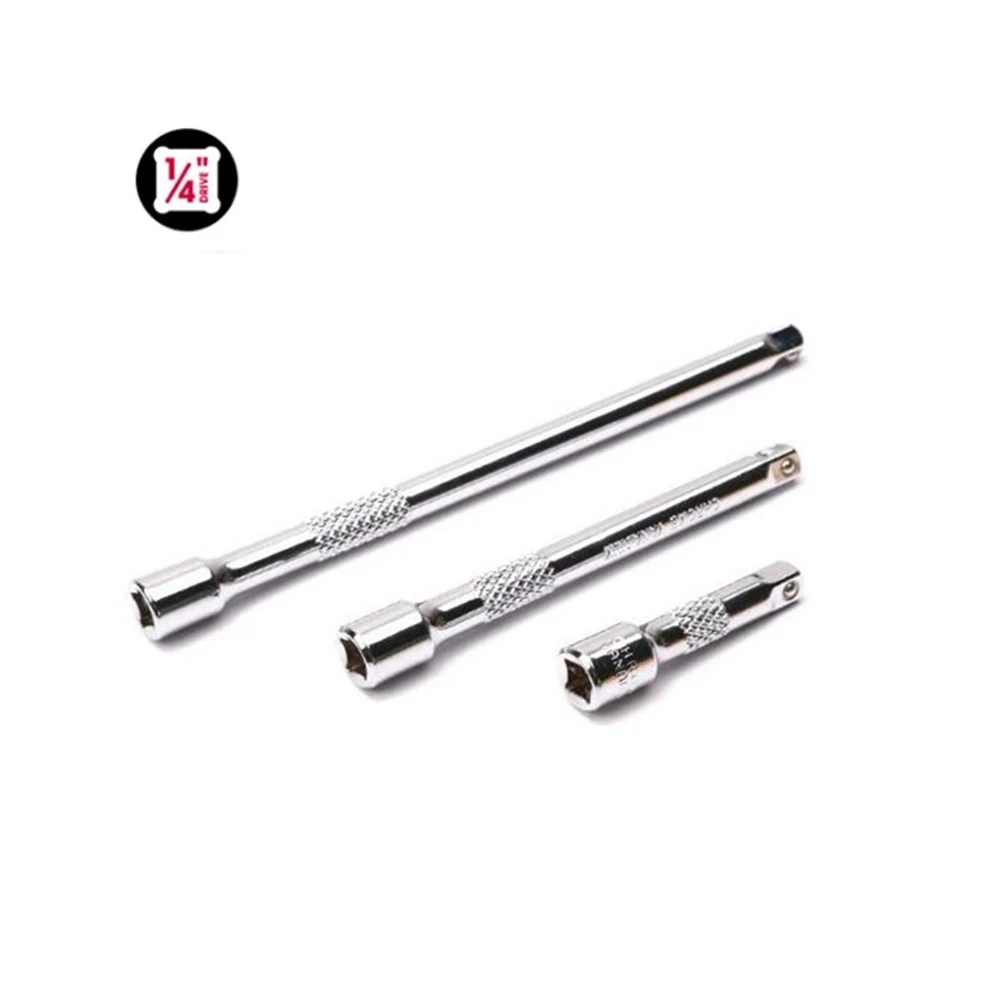 Los más nuevos herramientas de enchufe de barra de extensión 1/2 "1/4 3 uds accesorios juego de barra enchufe 3/8 mano de extensión de accionamiento para extensión