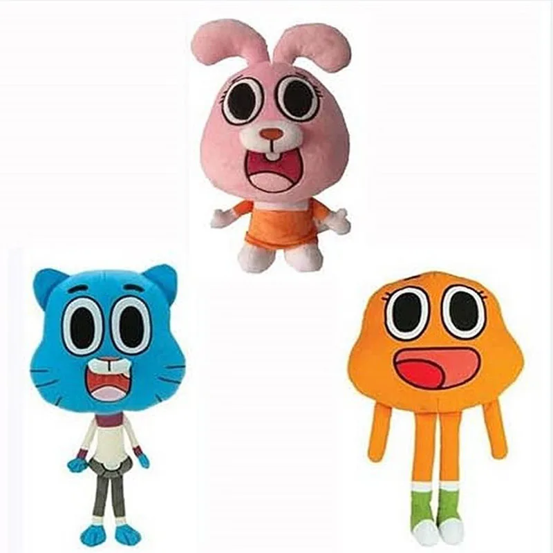 25cm Kawaii Cartoon Amazing World Gumball Darwin Anais Doll Cute Cat Bunny Toy Ornament Couple Charm Birthday Present Kids Gifts