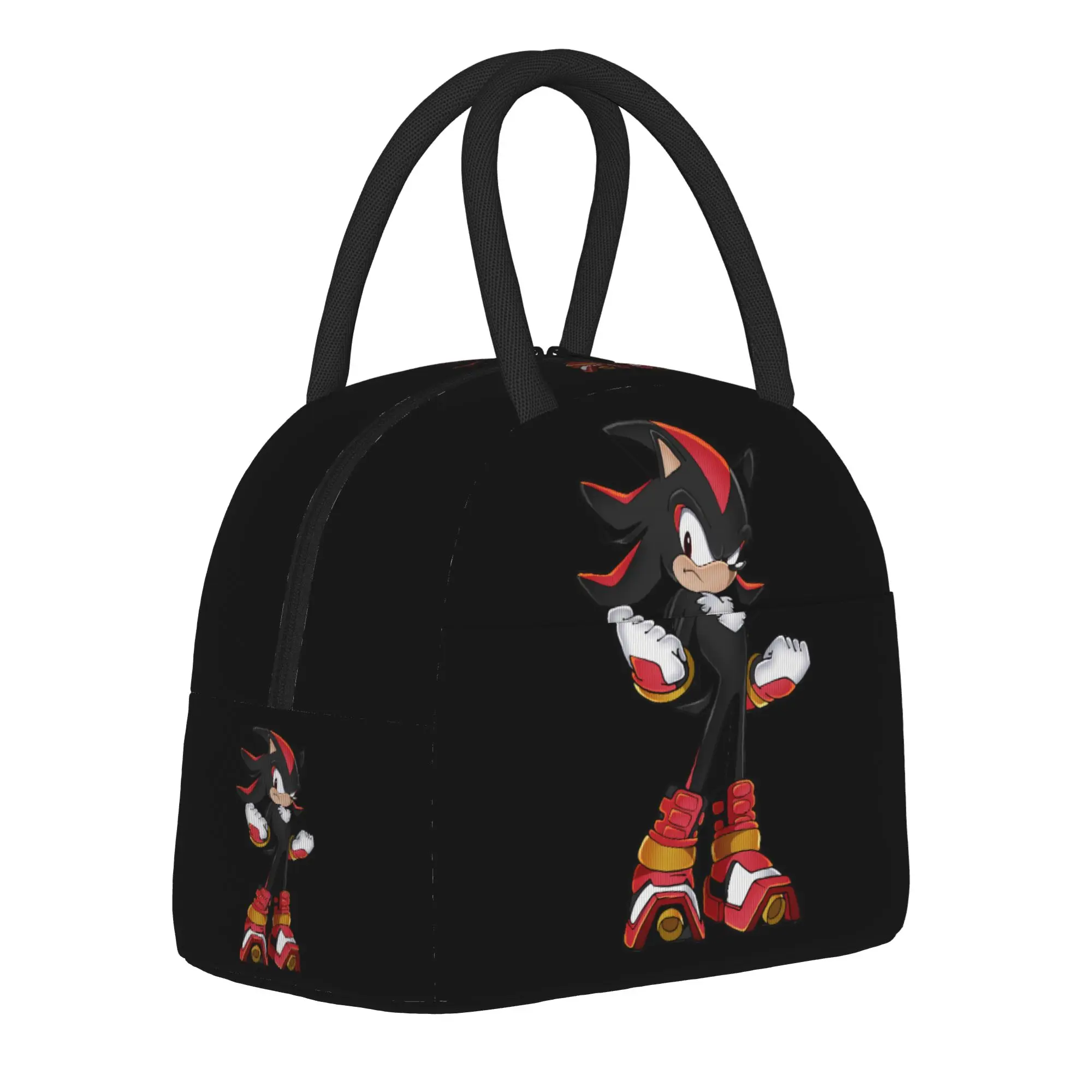 Shadow The Hedgehogs  Insulated Lunch Bag Thermal Bag Lunch Container  Portable Tote Lunch Box Girl Boy School  Picnic