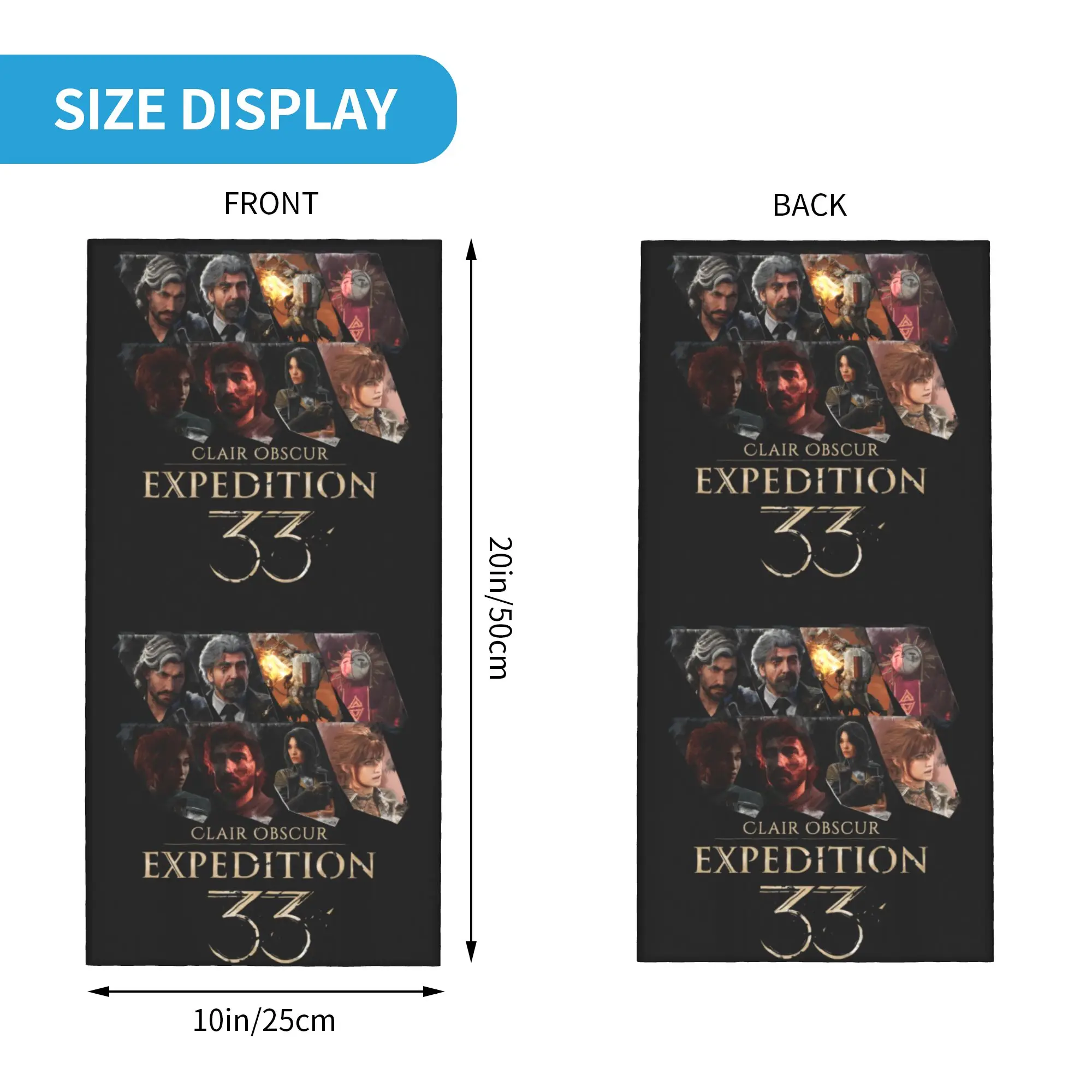 Video Game Clair Obscur Expedition 33 Bandana Neck Gaiter UV Protection Face Scarf Cover Men Women  Headband Tube Balaclava