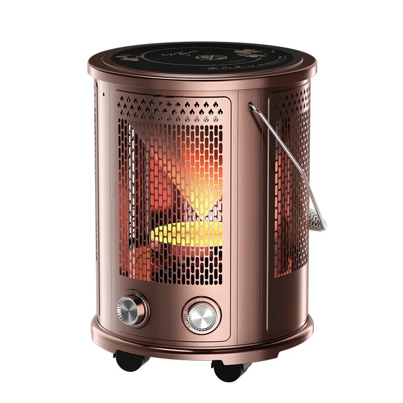 YyhcStovesFireplaces,FireplacesHeater BBQ Fire Type Bird Cage Five-sided Hot Pot Small Sun Electric Heater Electric Household El