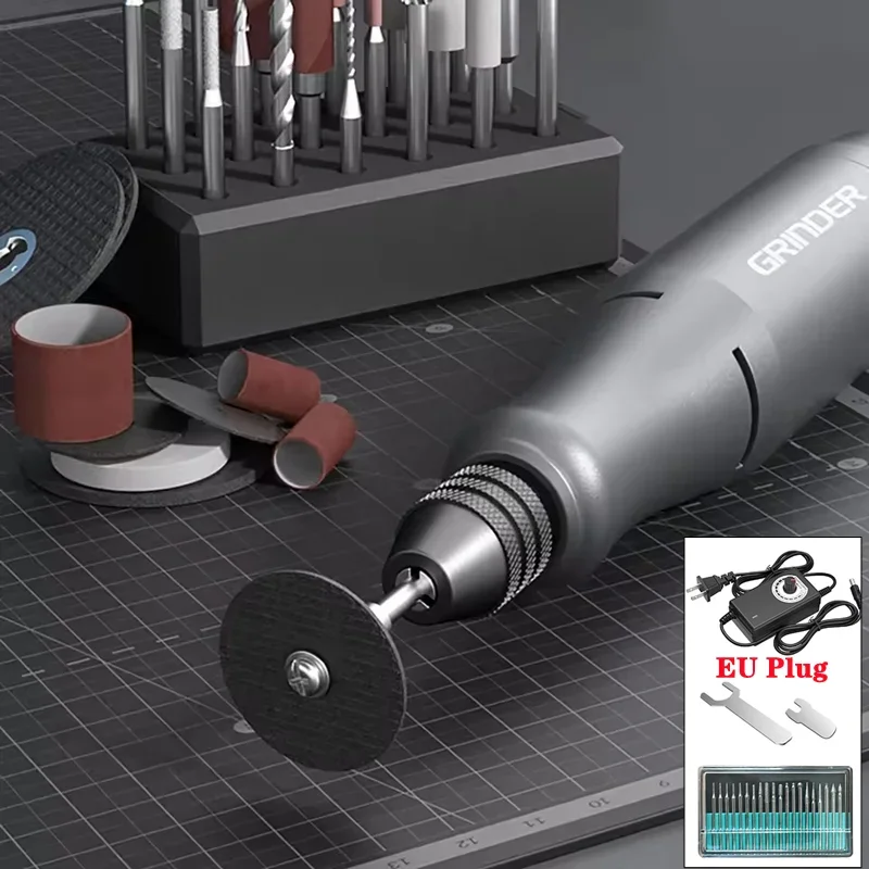 

Mini Electric Grinder Handheld Grinding Polishing Machine Electric Jade Carving Tool Micro Electric Drill with 20 Drill Bits