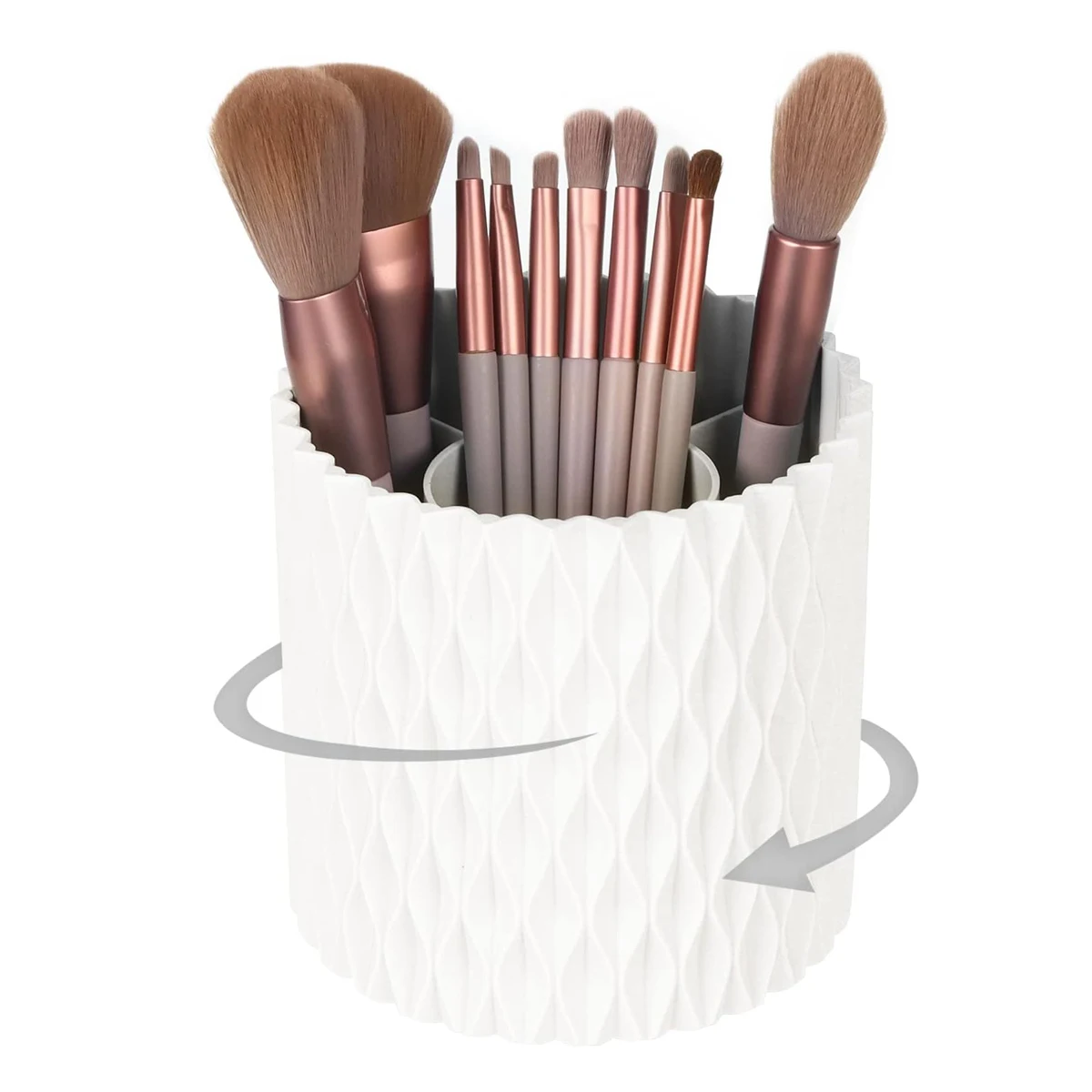 360 Rotation Large Capacity Makeup Brush Bucket Cosmetic Brushes Lipstick Storage and Organization Box  Portable Brush Storage