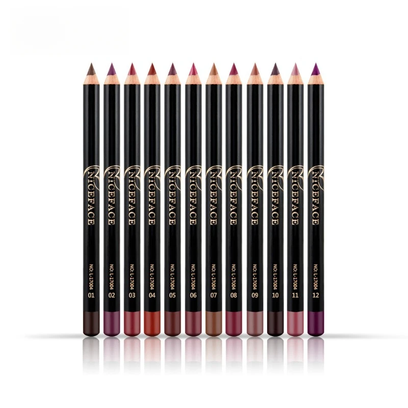 12 colori disponibili Matita per labbra nude Matita per labbra opaca Penna per rossetto impermeabile Abbellitore per labbra Penna per trucco liscio Strumenti di bellezza