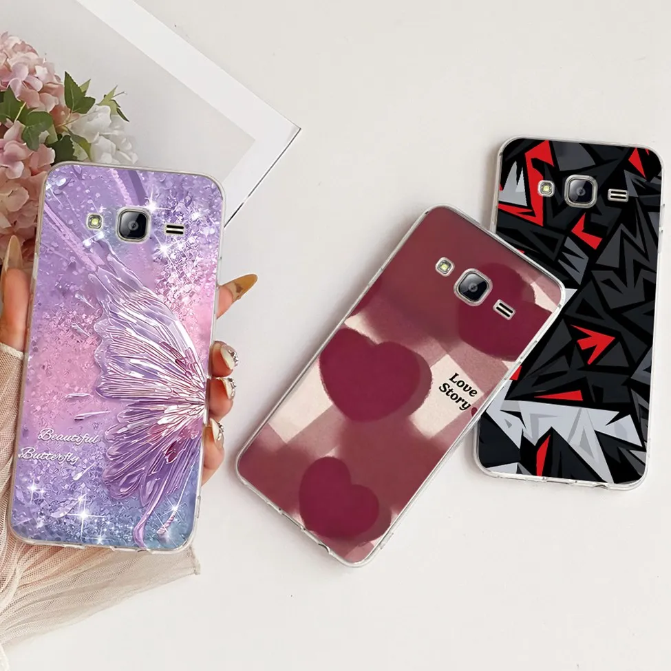 For Samsung J3 2016 Case SM-J320A Transparent Cute Cartoon Fashion Flowers Funny Painted Soft Casing For Samsung Galaxy J3 2016 view 6