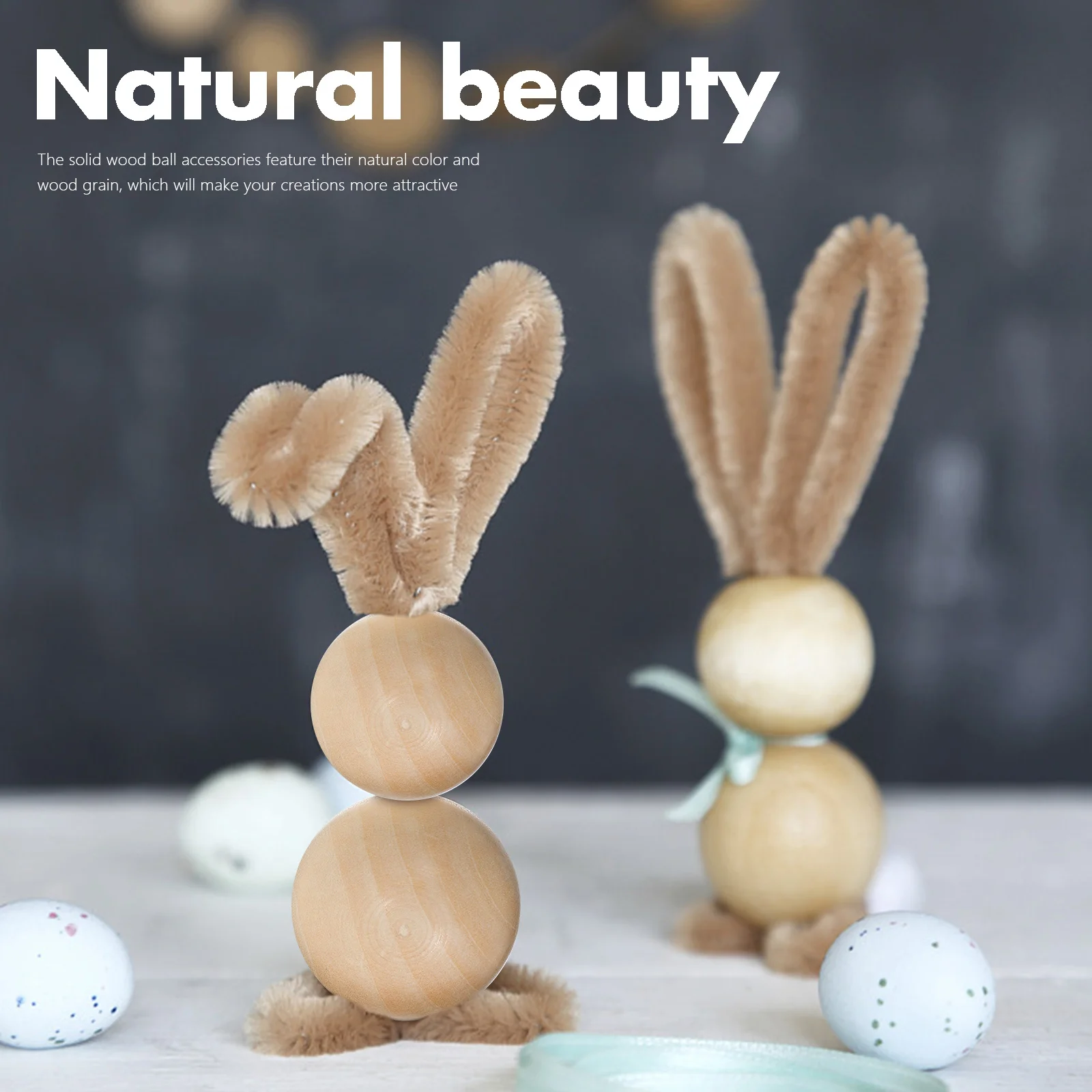 

40pcs Wood Balls 10mm 20mm 25mm 30mm Hemu Beads Craft Balls Solid Wood Accessories Round Decor Spheres Wooden Rounds