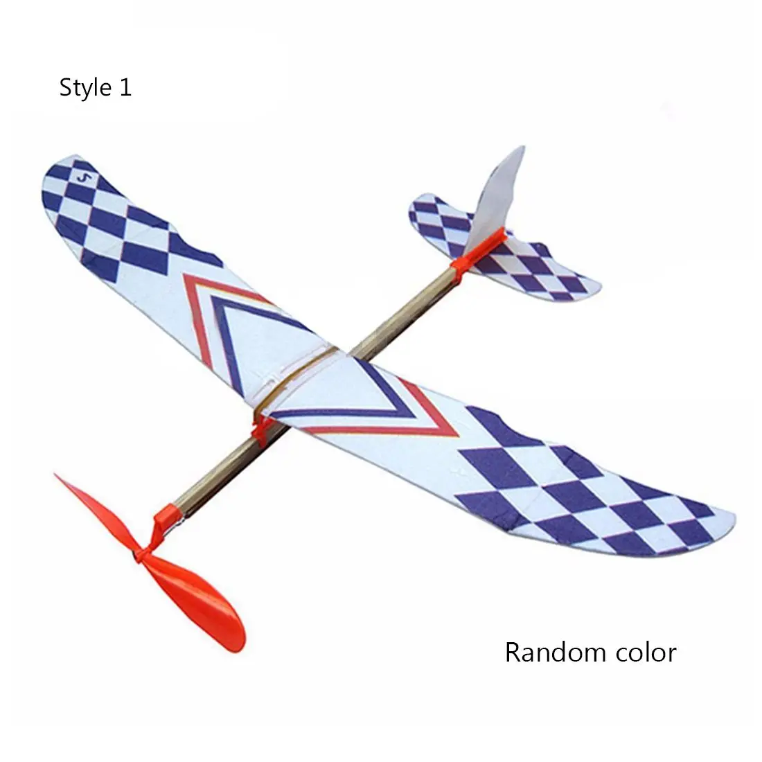 1Pc Zufällige Farbe Elastische Gummi Flugzeug Hand Werfen Montage Flugzeug Modell Schaum Flugzeug Angetrieben Fliegen Segelflugzeug Pädagogisches Spielzeug