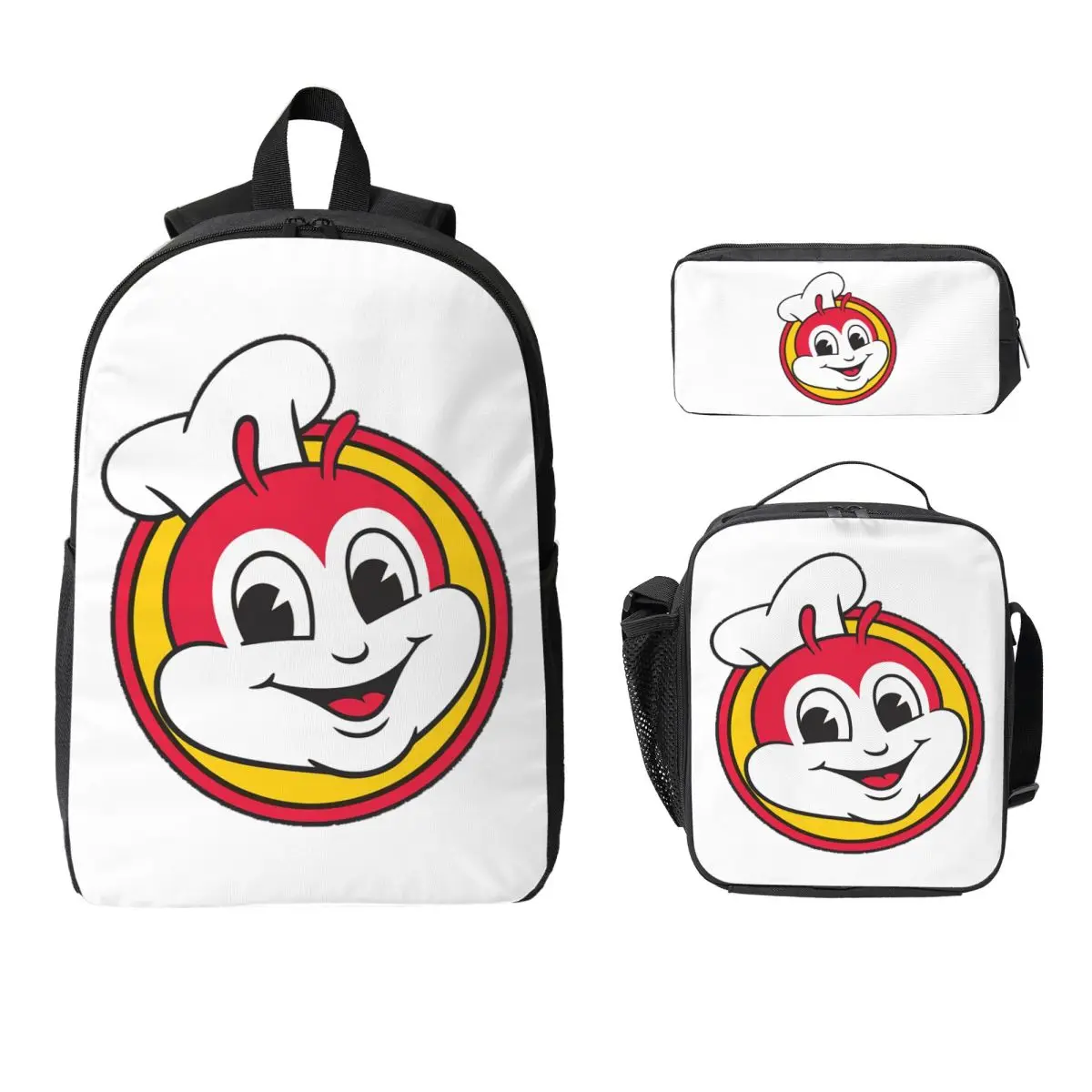 

Jollibee Backpack Student Boys Girls BookBag School Bag Computer Shoulder Bags 3ps Insulated Lunch Bag Pencil Case