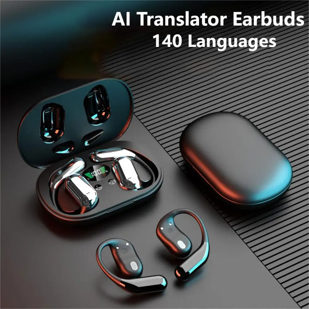 Real Time AI Translator Earbuds 4 Translation Mode Wireless BT Translation Earphone 140 Languages Smart Voice Translator Headset