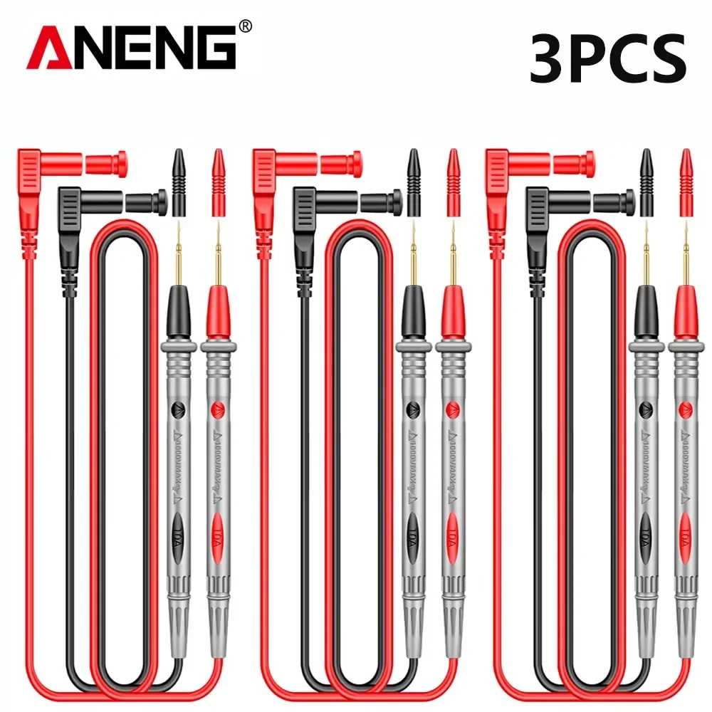 【セール中】ANENGデジタルマルチメータテストリードプローブ1000V 10AユニバーサルニードルチップマルチメータテスターリードプローブワイヤーペンPT1005Bケーブル