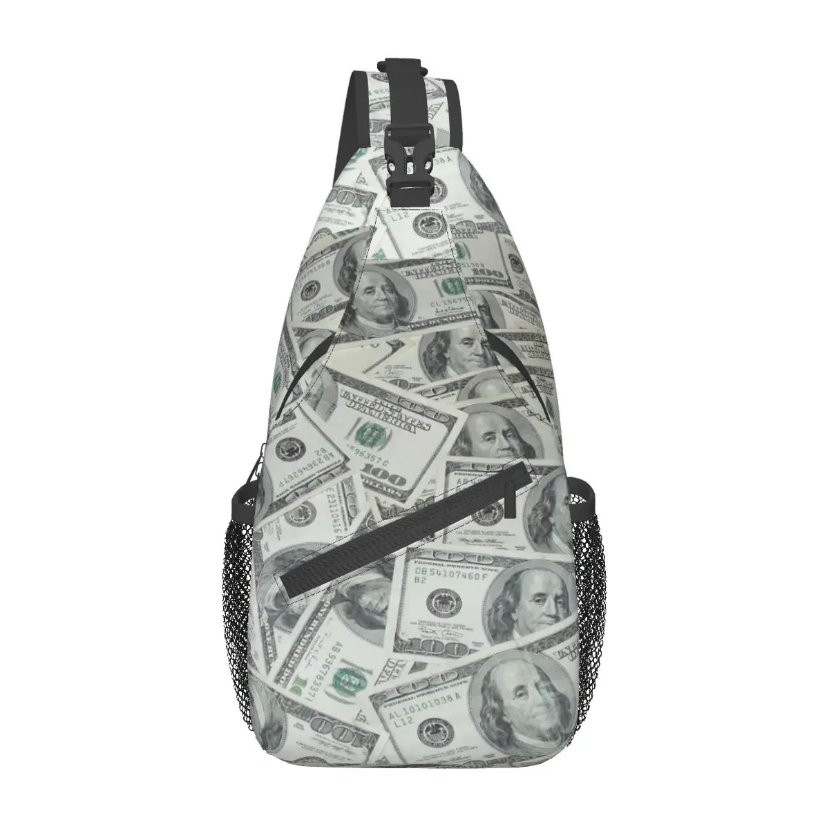 Dollar Money Crossbody Sling Bag for Men Women Chest Bag Shoulder Backpack Daypack for Hiking Outdoor Biking Satchel