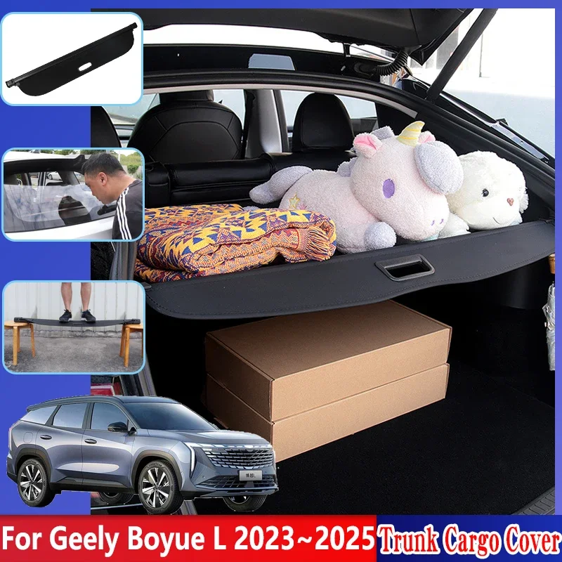 

For Geely Boyue L FX11 2023 2024 2025 Accesories Car Rear Trunk Cargo Dedicated Curtain Trey Space Privacy Security Shield Shade