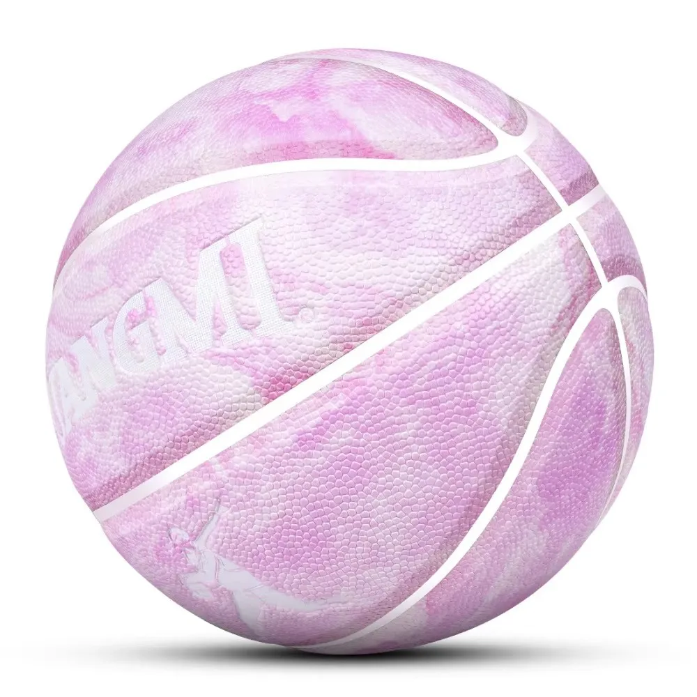Kuangmi 오리지널 스트리트 볼 대리석 정맥 PU 가죽 농구, 게임 훈련, 실내 야외 스포츠 장비, 사이즈 7