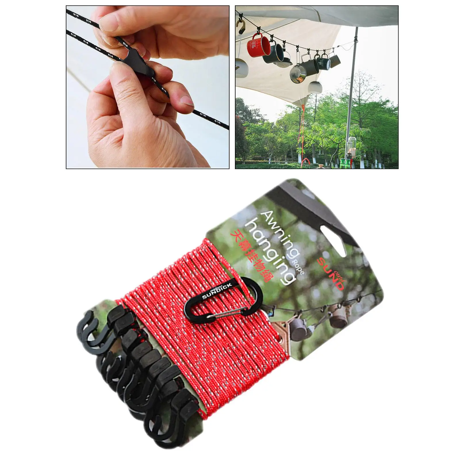 Portable Travel Hanging Rope Outdoor Non Slip Clothesline Clothes Line