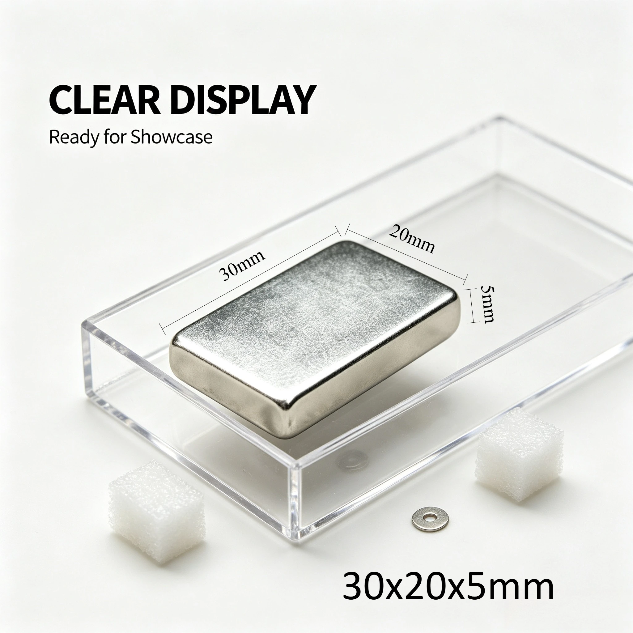 30x20x5mm Strong Neodymium Block Magnet for DIY Crafts, Powerful NdFeB for Handmade Artworks