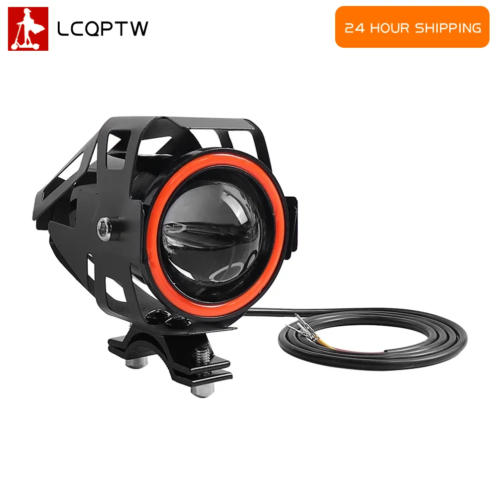 LED Spotlight Laser U7 Highlight For Citycoco for Kugoo Kukirin Electric Scooter Flashing Angel Demon Eyes Headlight Horn Parts