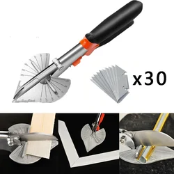 45-135 ° Multi angolo mitra Cutter utensili manuali cesoia con 20 lame di ricambio per la decorazione domestica PVC PE Soft Wood Plastic Duct