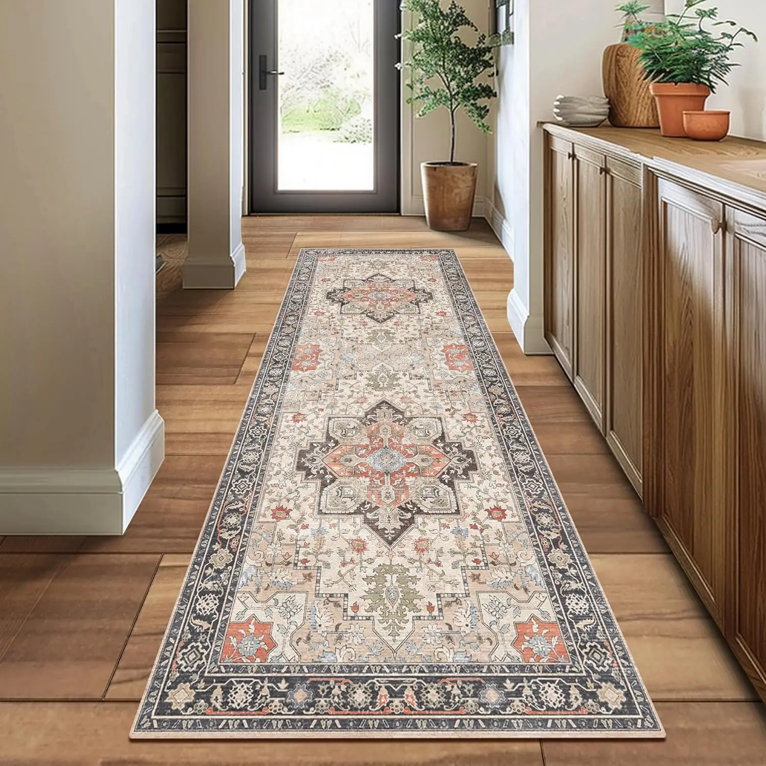 VIKAMA Bohemian Cashmere Wash Back Carpet Moisture-Proof Machine Washable Kitchen Bathroom Floor Mat Porch Mat Home Decor