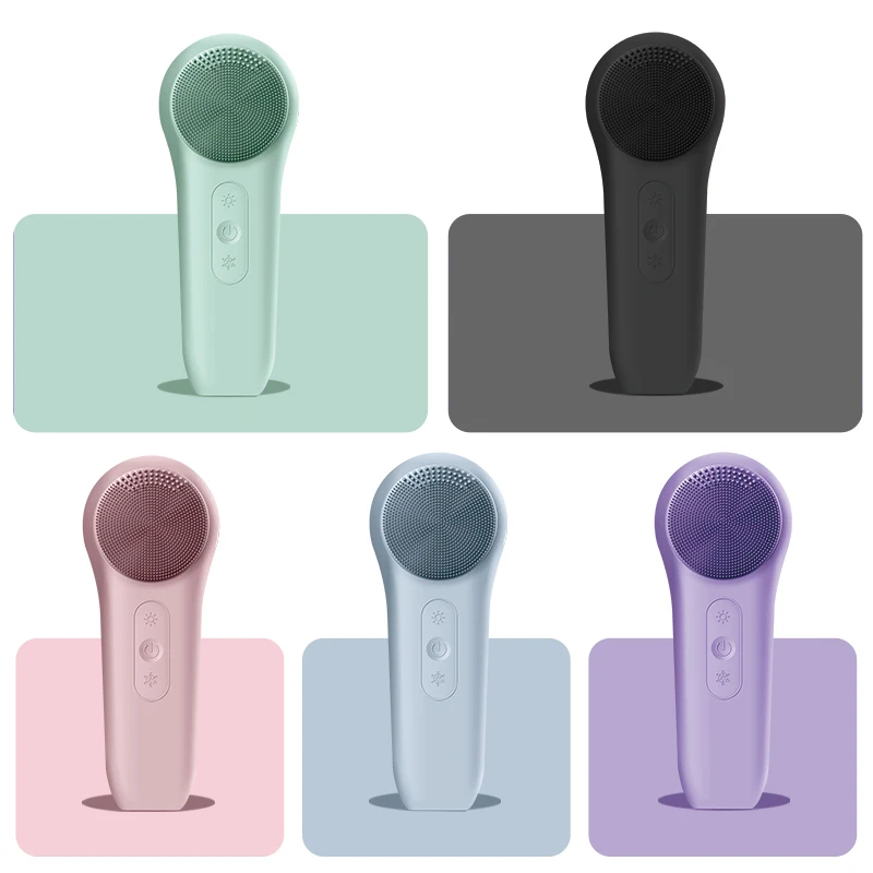 Electric Face Cleaner Sonic Silicone Facial Cleansing Brush Photon Led Face Brush Electric Ultrasonic Vibrating Face Massager