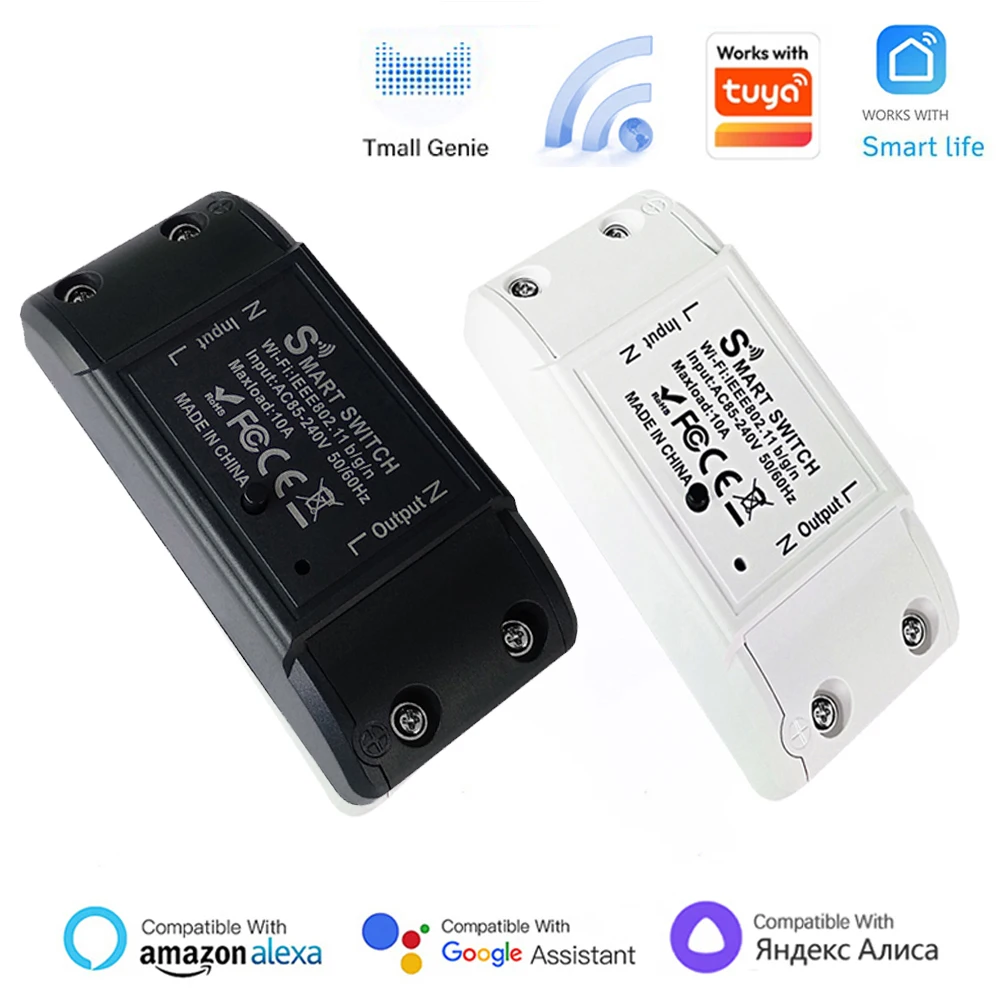 WiFi Switch DIY MINI Smart Home Switch Relay Module Works with Tuya Smart Life APP Wireless Voice Remote Control Timer Switch