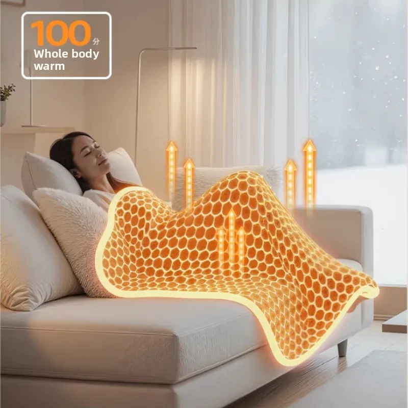 2026 New Electric Heated Shawl Blanket Portable Warming Wrap for Office and Travel Velvet Heating Shawl for Legs and Shoulders