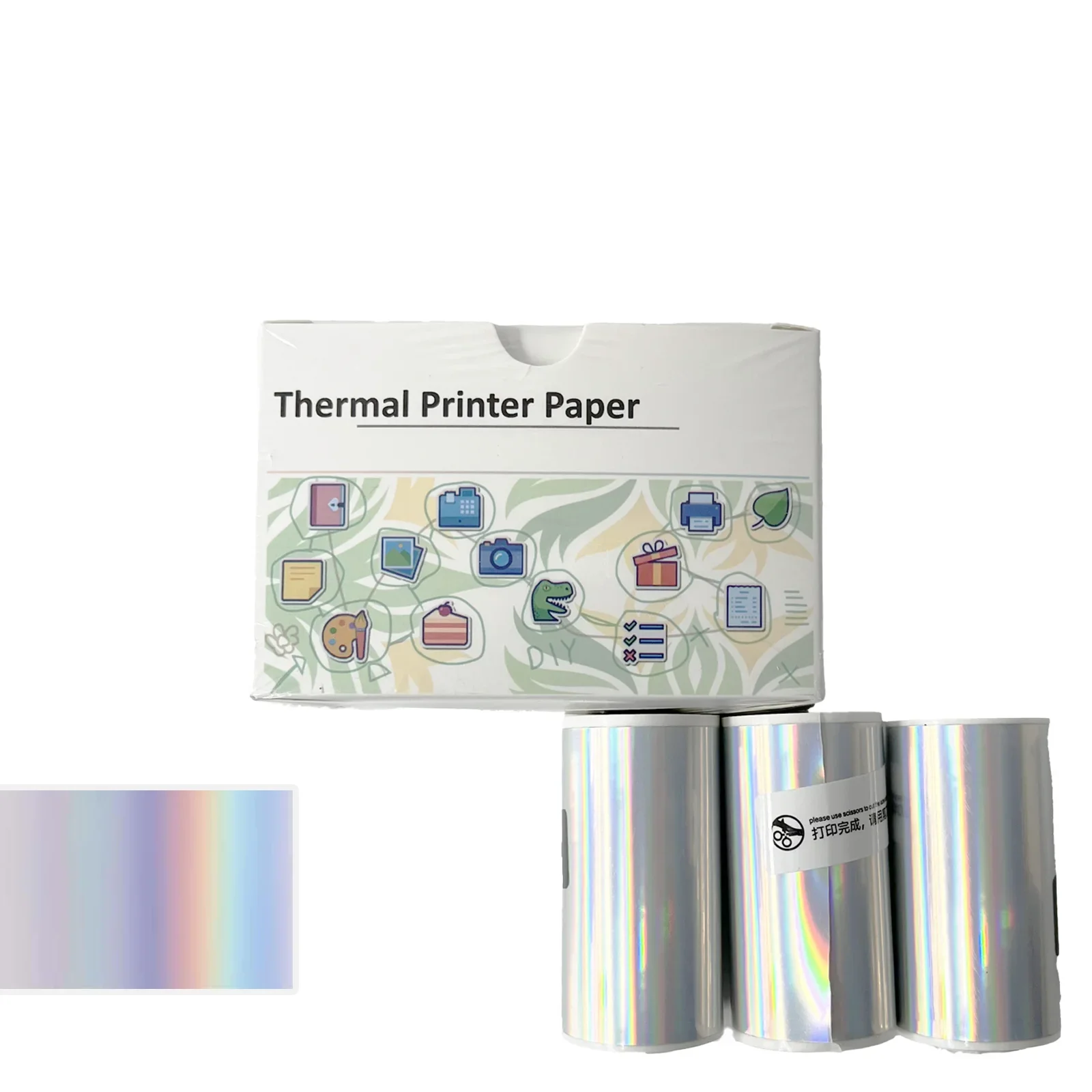 Impressora térmica laser papel holográfico prata theraml papel para pagina a6 t02 papel de impressora de bolso para notas de estudo fotos