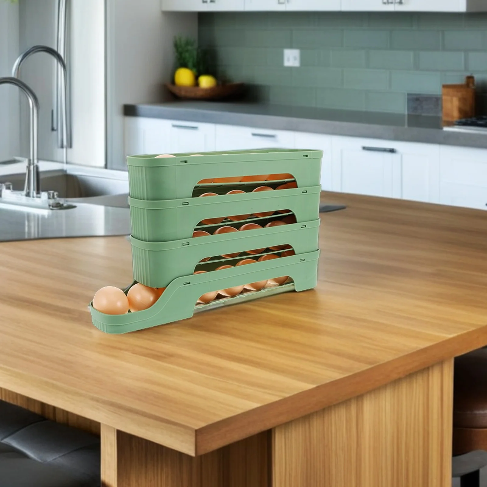 

4-Layer Storage Box For Fridge Space Saving Refrigerator Organizer Transparent Reusable Plastic Egg Container For Door Storage