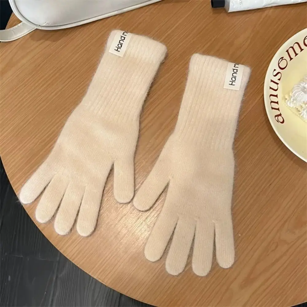 قفازات شتوية دافئة للنساء بأصابع كاملة، قفازات ركوب دافئة مرنة بألوان الحلوى، حماية من البرد المقاوم للرياح