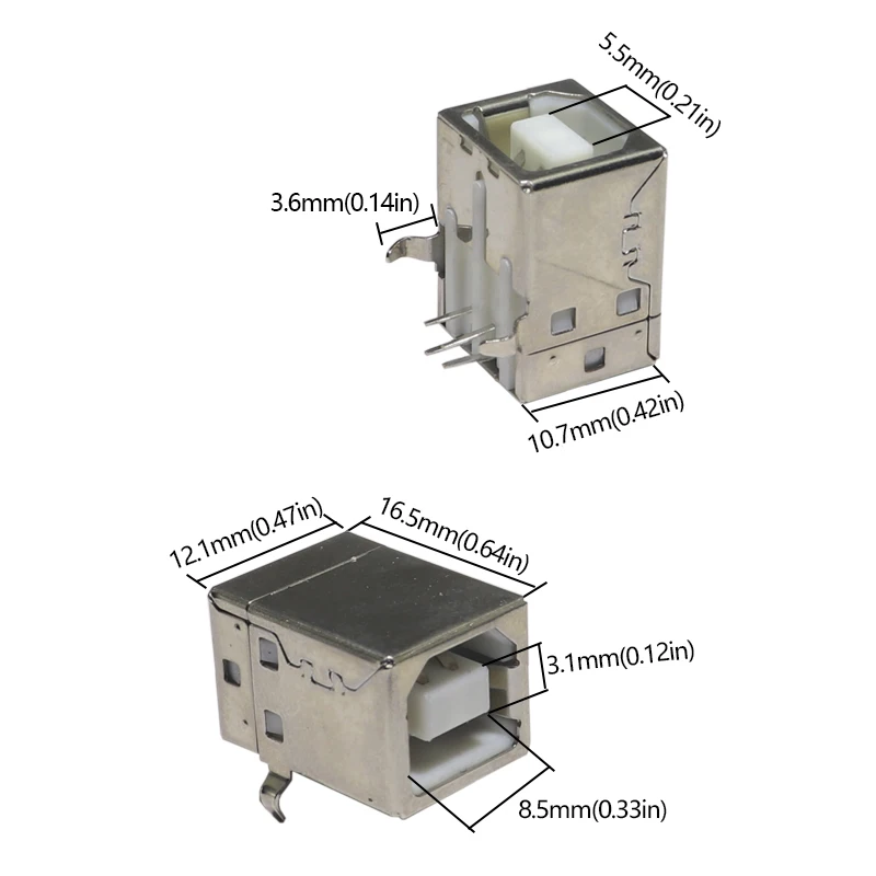 【10-5PCS】B Female 90 Degree Square Port USB Base Printer Interface USB Data Interface USB Socket USB Interface