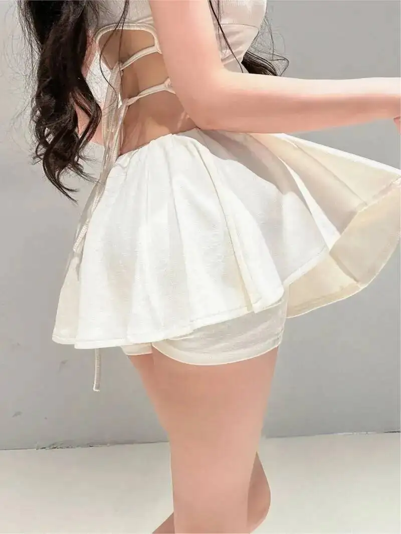 

Ballet Style Half Length Skirt For Women Summer Korean 2025 High Waist Slim Look A-line Sweet Fashion Women 2025 New Sweet ITD3