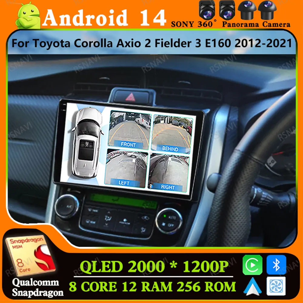 

Andoird 14 Car Radio For Toyota Corolla Axio 2 Fielder 3 E160 2012-2021 BT Head Unit 5G WIFI Stereo 4G LTE GPS Viedo Player DVD