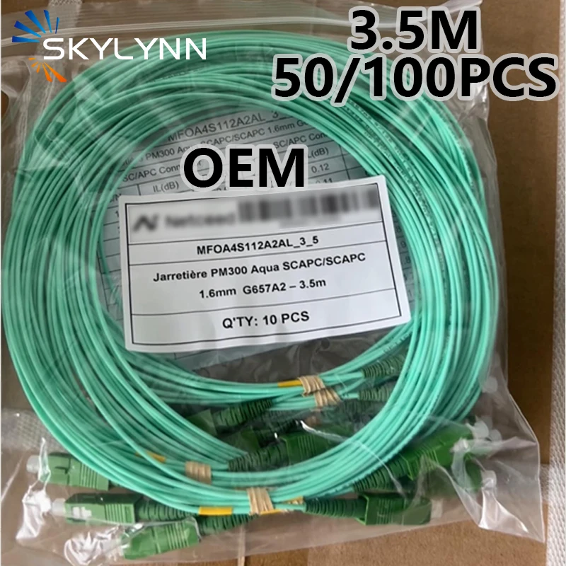 NOWY FTTH Jarretiere 1,6 mm 3,5 m Aqua G657A2 Fibra Optica Patch Cable Jumper SC Simplex SC/APC Dostosowane LOGO — zdjęcie produktu 2
