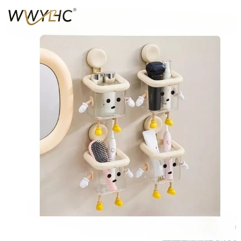 Suitable for Suction Cup Waste Face Towel Storage Box Wall-mounted Toilet Toilet Sink Bathroom Face Towel Rack Wash