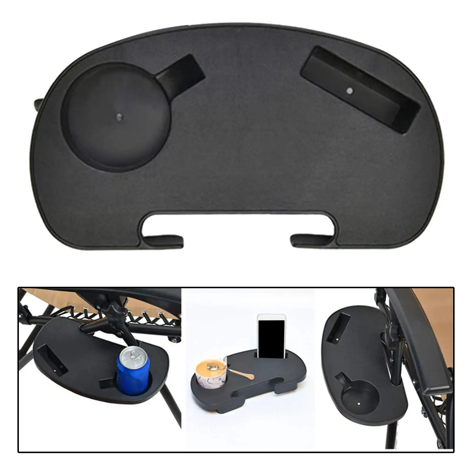 حامل أكواب كرسي مع مشبك فتحة للهاتف على صينية للتخييم في الهواء الطلق