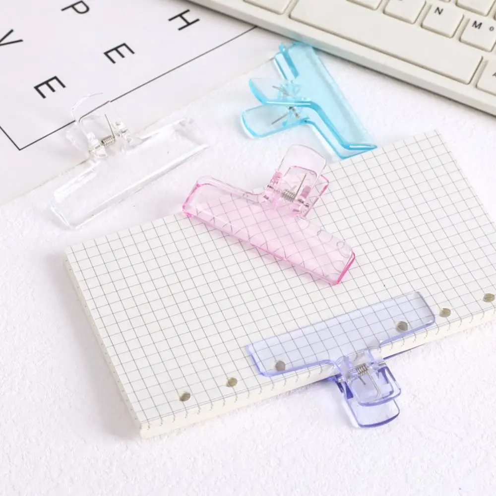 Transparent Korean Dovetail Clamp Office School Test Paper Bookmark Binder Paperclips Memo Clip Page Holder Fixing Clips