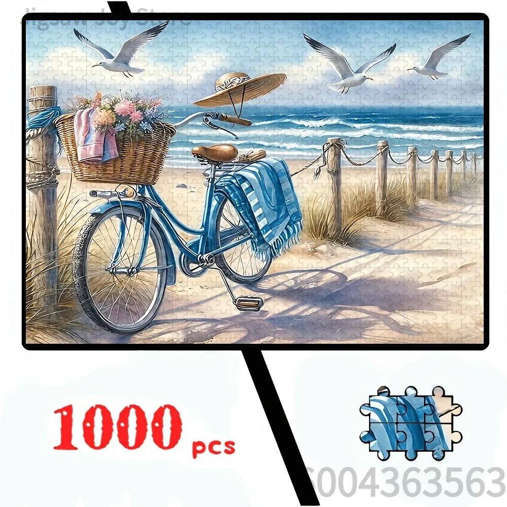 Cute Art Jigsaw Puzzle, Window Cat Watching Birds, Beach Bike, Raspberry Cake, Volcano Tiger, Home Wall Decor