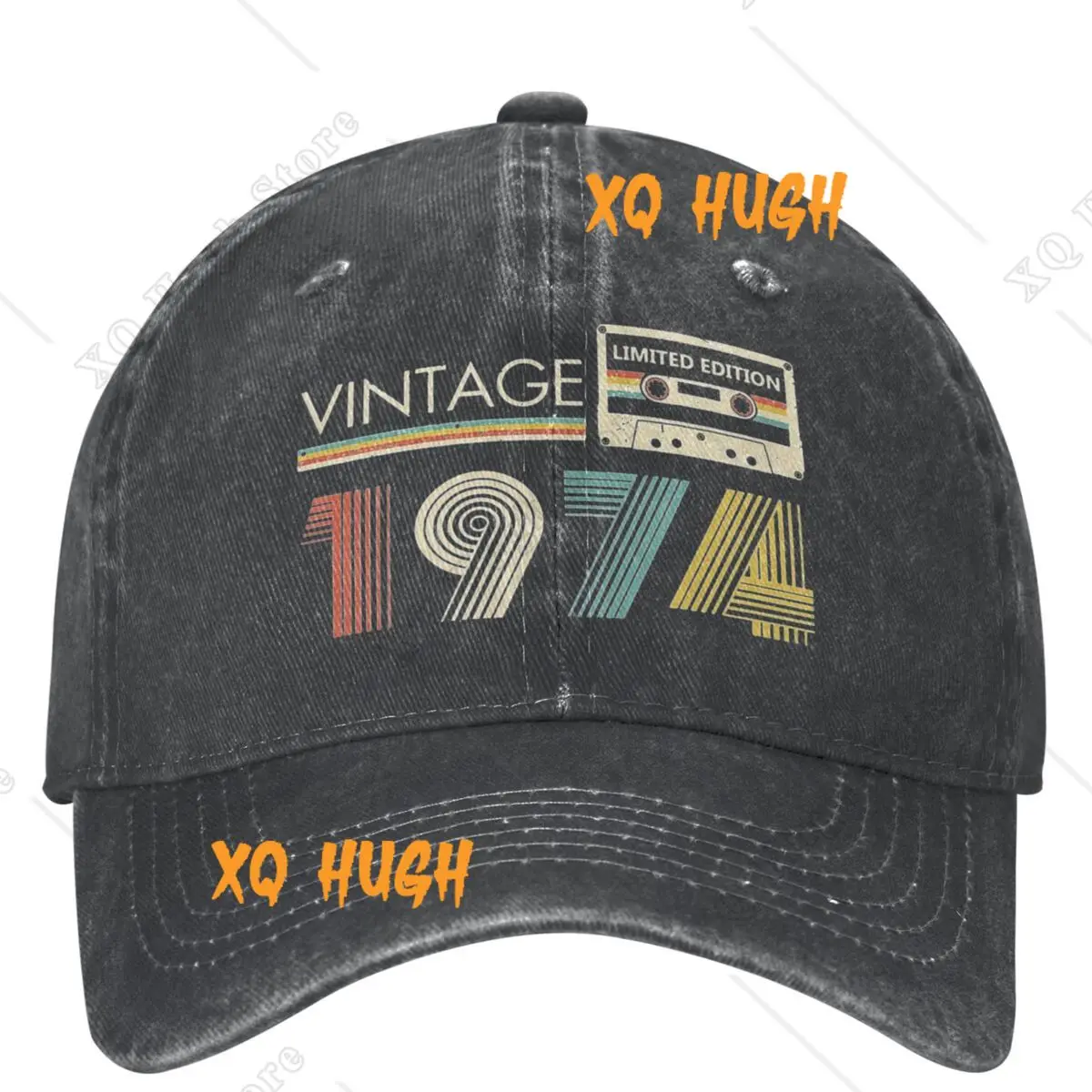 Vintage Vintage 1974 Cassette 50th Bithday Gift Baseball Cap for Men Women Trucker Hat 50 Year Old Present Adjustable Fit