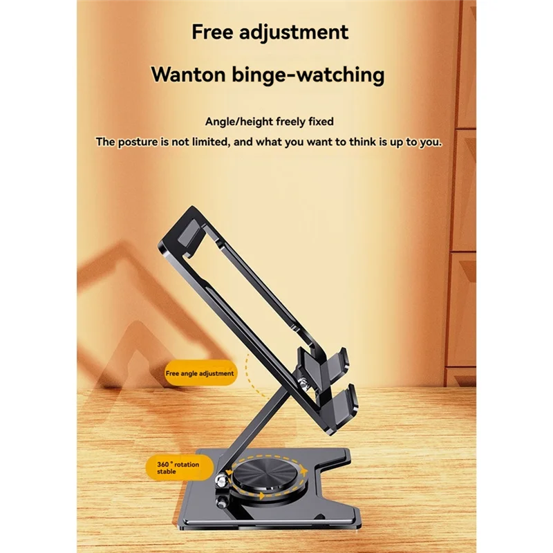 AEE7-Tablet Stand Portable Desk Monitor Stand Lipat 360 °   Basis Berputar Kompatibel Dengan Ipad Pro/Air/Mini Dan Banyak Lagi