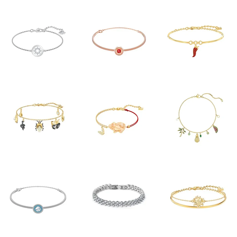 

New Red Full Diamond Chili Creative Design Gold Bracelet Light Luxury Women's Accessories