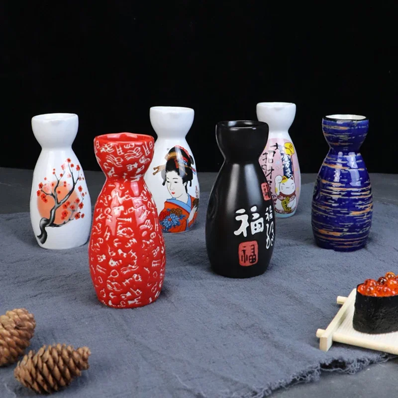 Vintage Ceramic Sake Pot Cups Set Japanese Style Hip Flasks Home Kitchen Office Flagon Liquor Cup Drinkware Creative Gifts